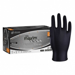 UCi Maxim Textured Black Mechanics Nitrile Disposable Gloves (Box of 50)